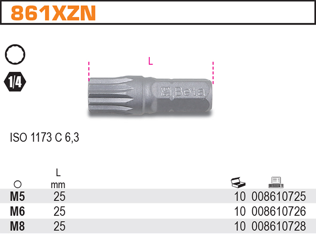 BIT PROFIL -MODEL 861 XZN 8