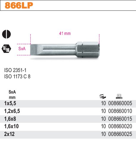 BIT PLOCHÝ-MODEL 866LP 1.2X6.5MM