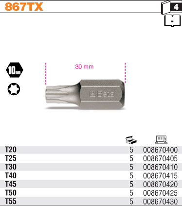 BIT PROFIL TORX-MODEL 867TX TORX 25