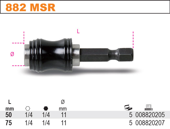 DRŽÁK BITŮ RYCHLOUPÍNACÍ-MODEL 882MSR 75MM 1/4