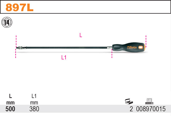 DRŽÁK BITŮ FLEXIBILNÍ DLOUHÉ -MODEL 897L