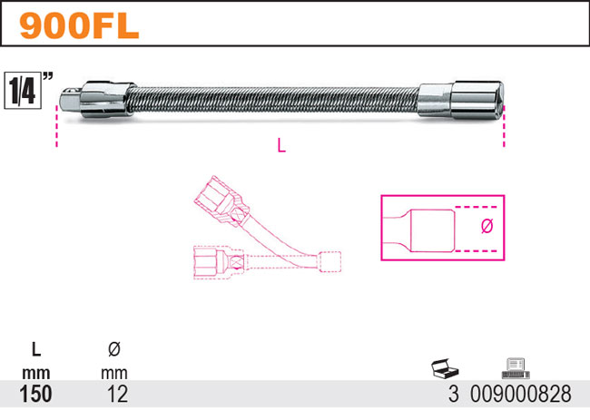 PRODLOUŽENÍ FLEXIBILNÍ-MODEL 900FL 150MM 1/4''