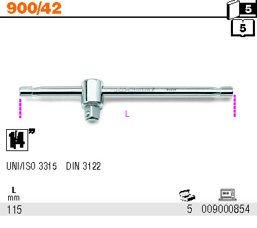 DRŽÁK NA HLAVICE S POSUVNÝM ZABÍRÁKEM-MODEL 900/42 1/4''