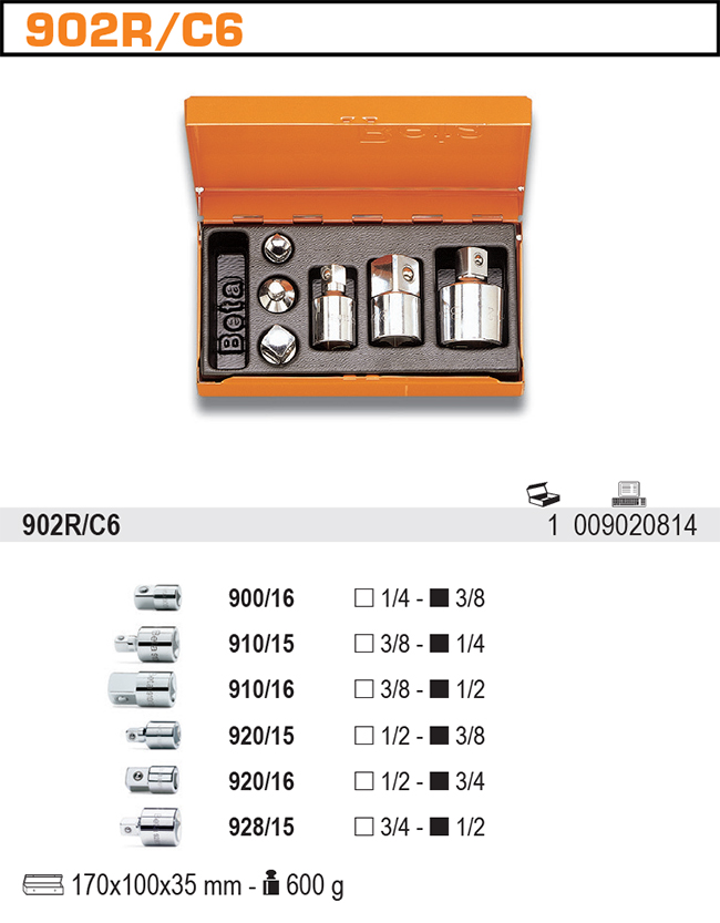 SADA 6 ADAPTÉRŮ NA HLAVICE-MODEL 902R/C6