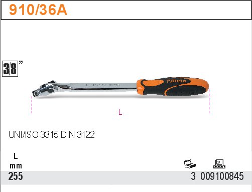 TRHÁK-MODEL 910/36A 3/8'' L 245MM S KLOUBEM''