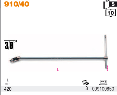 TRHÁK-MODEL 910/40 3/8'' S KLOUBEM L 420MM''