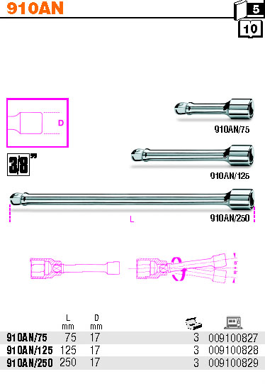 PRODLOUŽENÍ S KULATÝM ZABÍRÁKEM-MODEL 910AN/250 L 250MM