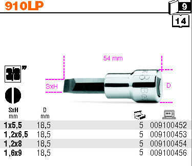 HLAVICE 3/8'' PLOCHÁ KONCOVKA-MODEL 910LP 1,2X8MM