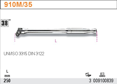 TRHÁK-MODEL 910M/35 3/8'' L 250MM S KLOUBEM''