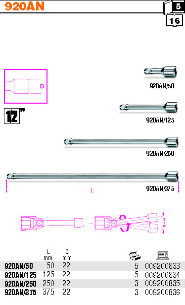 PRODLOUŽENÍ S KULATÝM ZABÍRÁKEM-MODEL 920AN 375MM