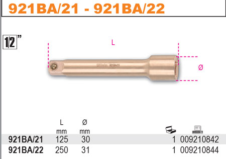PRODLOUŽENÍ 1/2'' NEJISKŘÍCÍ-MODEL 921BA/21''