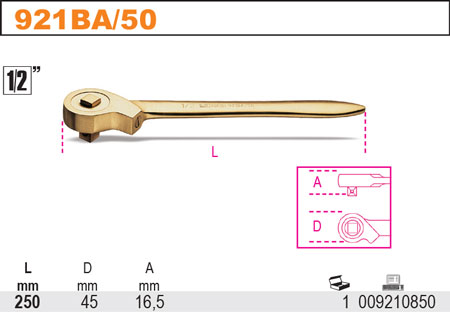 RÁČNA 1/2'' Z MECHANICKOU ZÁPADKOU NEJISKŘÍCÍ-MODEL 921BA/50''