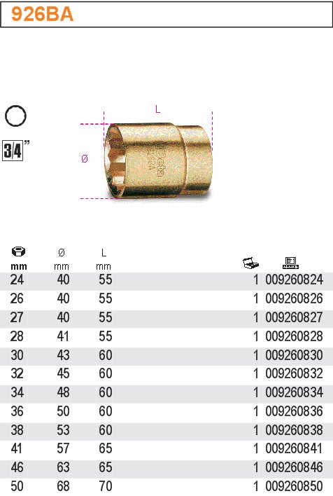 HLAVICE 3/4'' NEJISKŘÍCÍ-MODEL 926BA 36MM