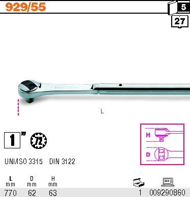 RÁČNA 1'' S MECHANICKOU ZÁPADKOU-MODEL 929/55''