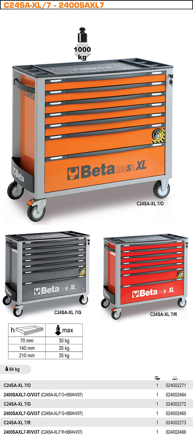 VOZÍK NÁŘAĎOVÝ-MODEL 2400/C24SA-XL7/G ŠEDÝ