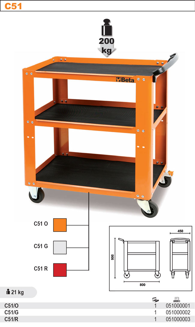 VOZÍK NÁŘAĎOVÝ-MODEL 5100 C51 ŠEDÝ