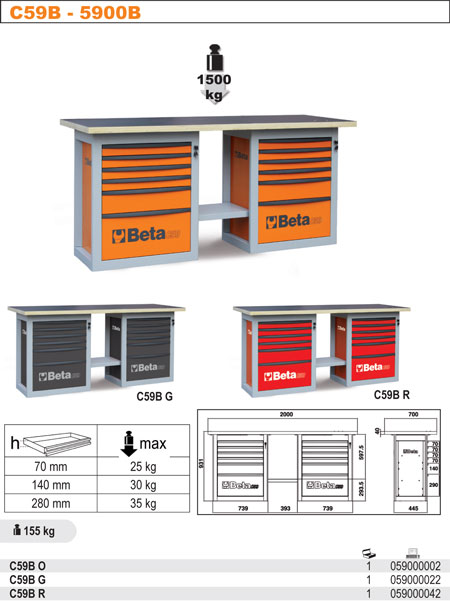 STŮL SERVISNÍ-MODEL 5900 C59B ČERVENÁ