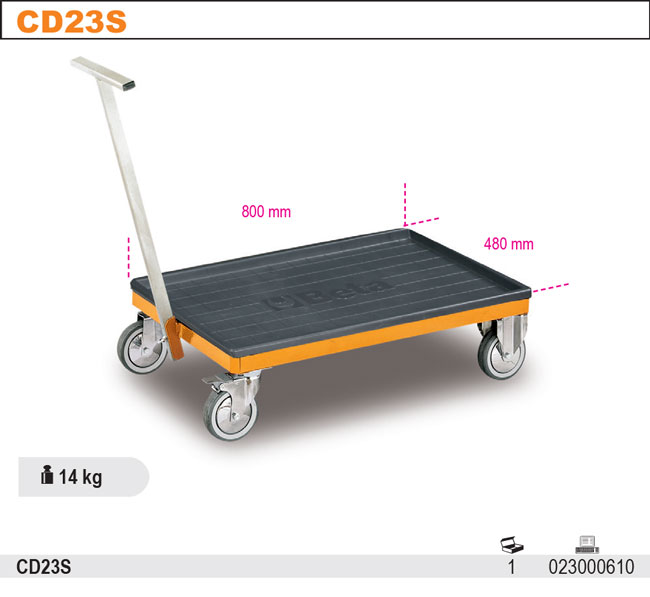 VOZÍK NA SKŘÍNKY ORANŽOVÝ-MODEL 2300.