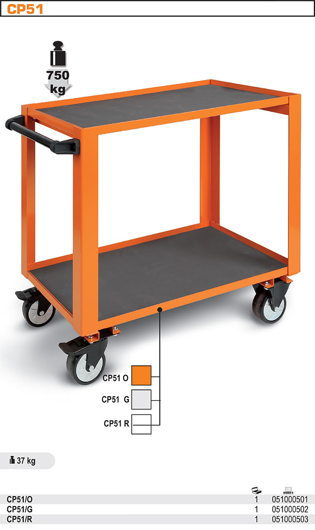 VOZÍK NÁŘAĎOVÝ-MODEL 5100 CP51 ČERVENÁ