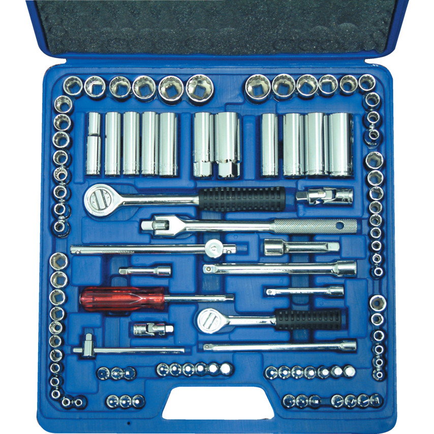 Sada hlavic 1/4" a 3/8" - metrický, palcový, bity - 100.dílná sada SEN5820080K
