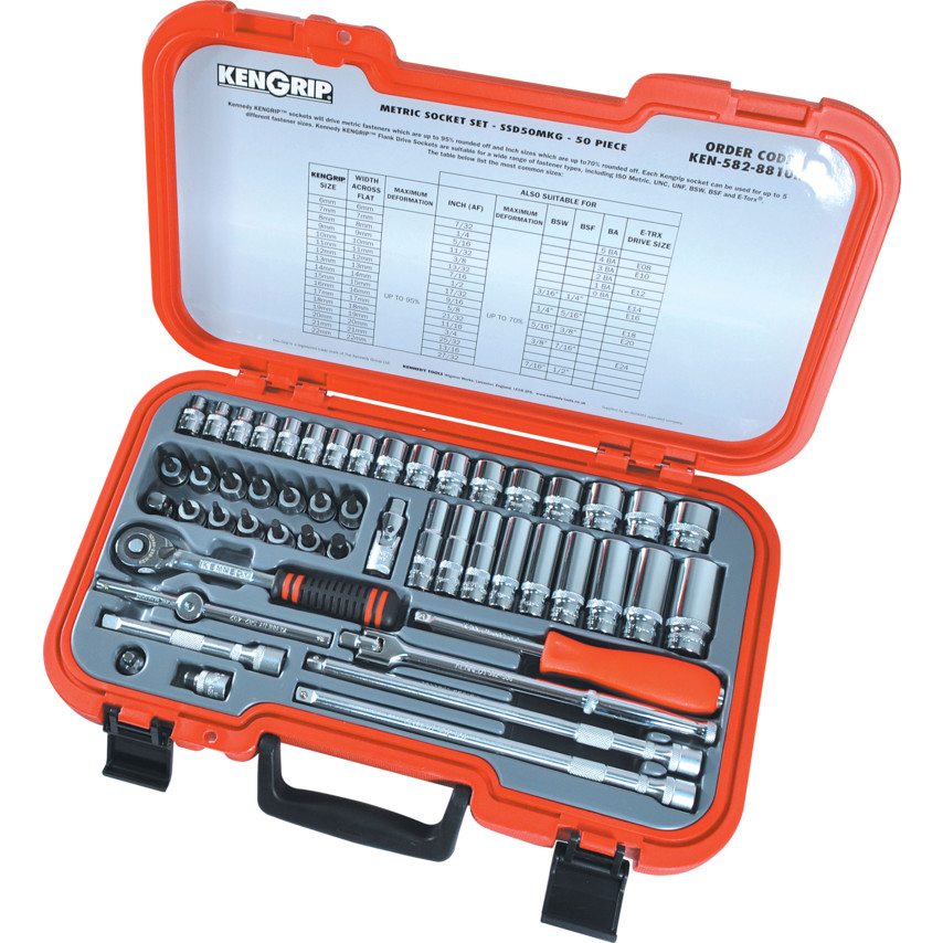 Sada hlavic 3/8" - metrická 50.dílná sada KEN5828810K