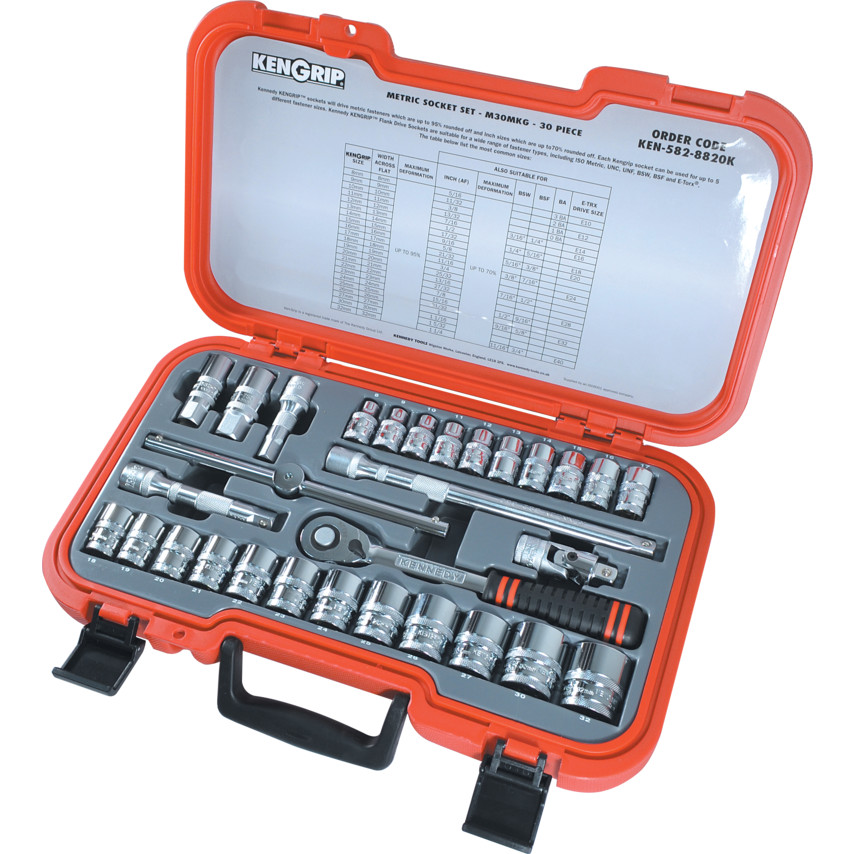 Sada hlavic 1/2" - metrická 30.dílná sada KEN5828820K