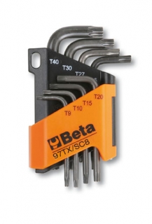 SADA ZÁSTRČNÝCH KLÍČŮ PROFIL TORX-MODEL 97TX/SC8 8 KS T-9 - T40, V UCHYTU